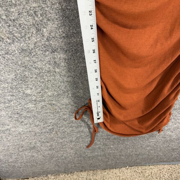 SheIn Dress Women L Large Brown Shift Midi One Shoulder Sleeveless Stretch - Picture 4 of 7